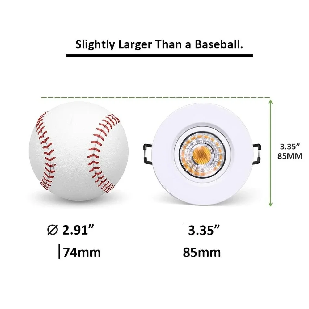 POPANU 3 Inch LED‎ Recessed Gimbal Downlight 8W Dimmable 5 CCT White 6 Pack